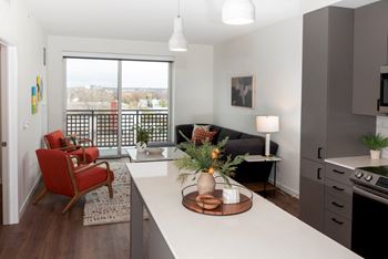 Living area with balcony access